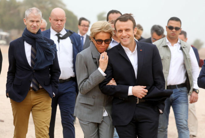 Emmanuel Macron z żoną Brigitte Macron