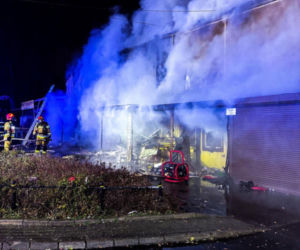 Pożar na targowisku przy ul. Bakalarskiej wybuchł w nocy z 26 na 27 grudnia