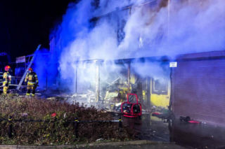 Pożar na targowisku przy ul. Bakalarskiej wybuchł w nocy z 26 na 27 grudnia