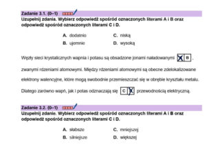 Matura próbna CKE 2026 - chemia. Poprawne odpowiedzi