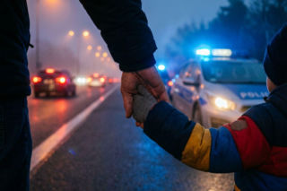 Zagubiona 8-latka pod Wałczem. Zapłakana stała przy ruchliwej drodze