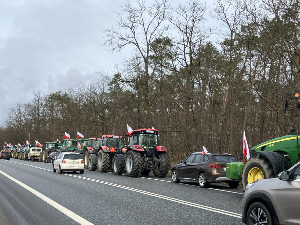 Protest rolników w Kujawsko-Pomorskiem. Zdjęcia z okolic Aleksandrowa Kujawskiego