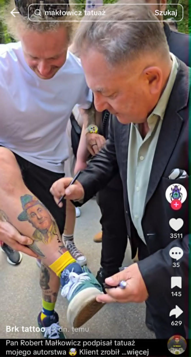 Fan zrobił sobie tatuaż z Robertem Makłowiczem. Krytyk kulinarny złożył na nim podpis!