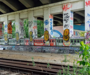 Trójwymiarowy mural przypomina o dawnej świetności linii kolejowej do Polic