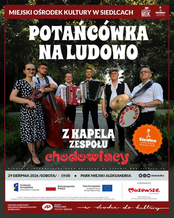 Potańcówka na ludowo z kapelą zespołu Chodowiacy już 29 sierpnia w siedleckim Parku Aleksandria