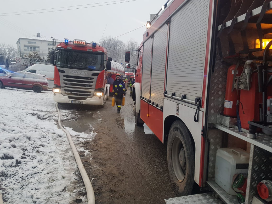 Groźny pożar w Łękawicy koło Skrzyszowa