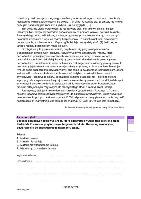 Matura 2026: filozofia 8.05.2026r. Arkusze CKE, poziom podstawowy [Formuła 2023]