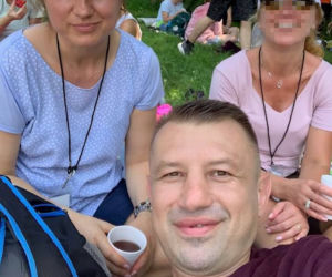 Tomasz Adamek z żoną na pielgrzymce