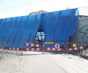 Trwa remont wiaduktu kolejowego z kładką dla pieszych nad ulicą Grunwaldzką w Bydgoszczy [ZDJĘCIA]
