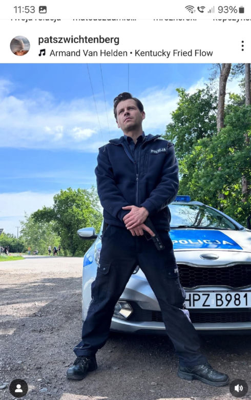 	M jak miłość nowy sezon. Adam Karski (Patryk Szwichtenberg) na planie