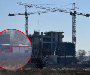 Pożar na budowie Muzeum Bitwy Warszawskiej 1920 pod Wołominem