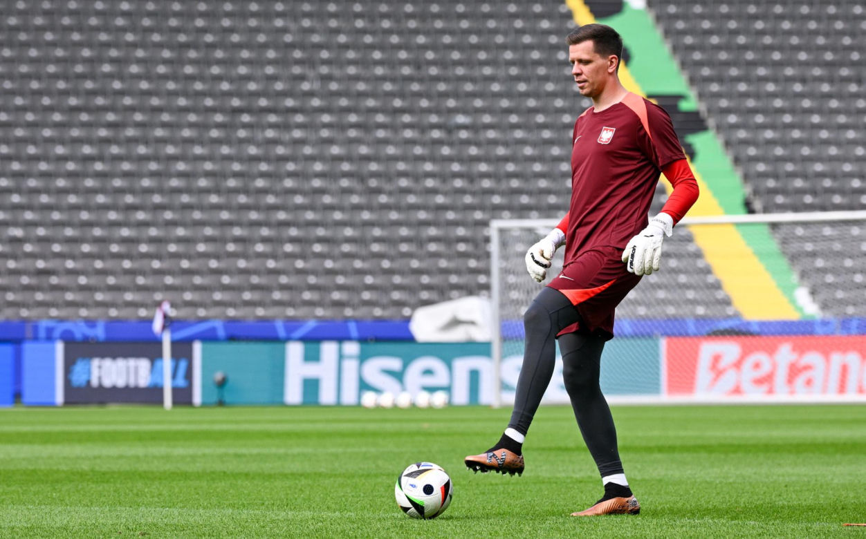 Robert Lewandowski na ostatnim treningu przed meczem z Austrią