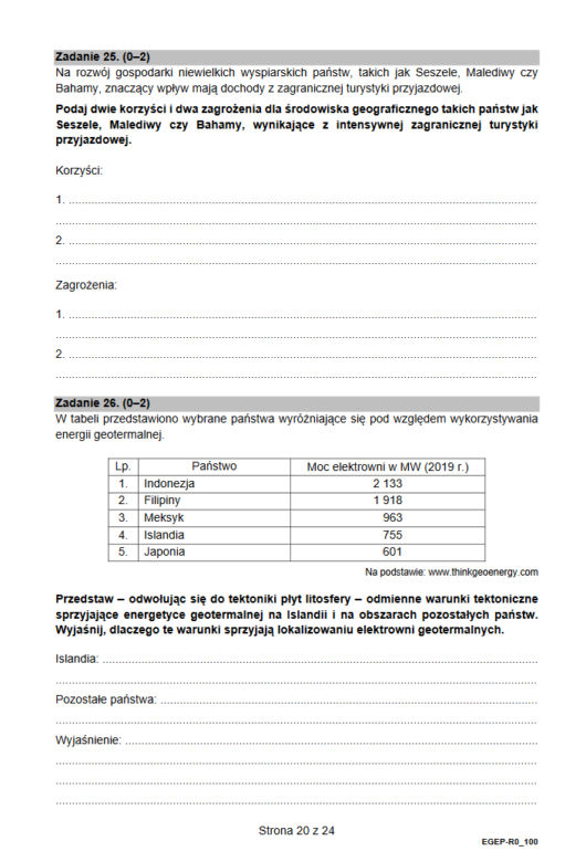 Matura geografia rozszerzona 2021 - arkusz CKE