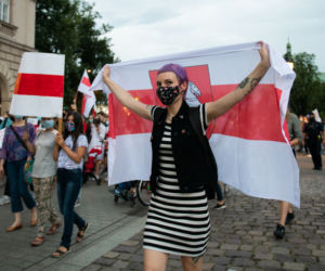 Marsz solidarności z Białorusinami w Krakowie