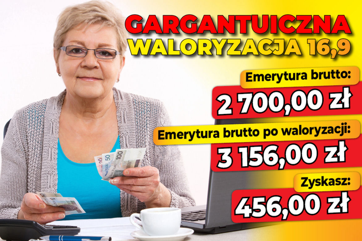 Gargantuiczna waloryzacja 16,9