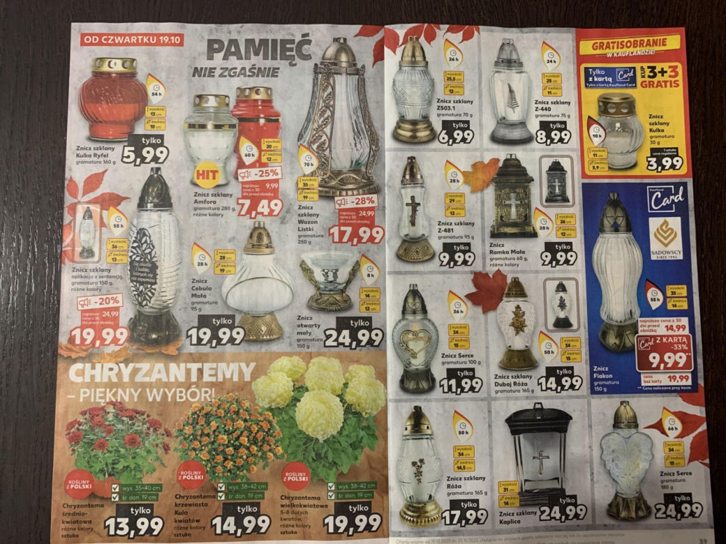 Znicze w Kauflandzie