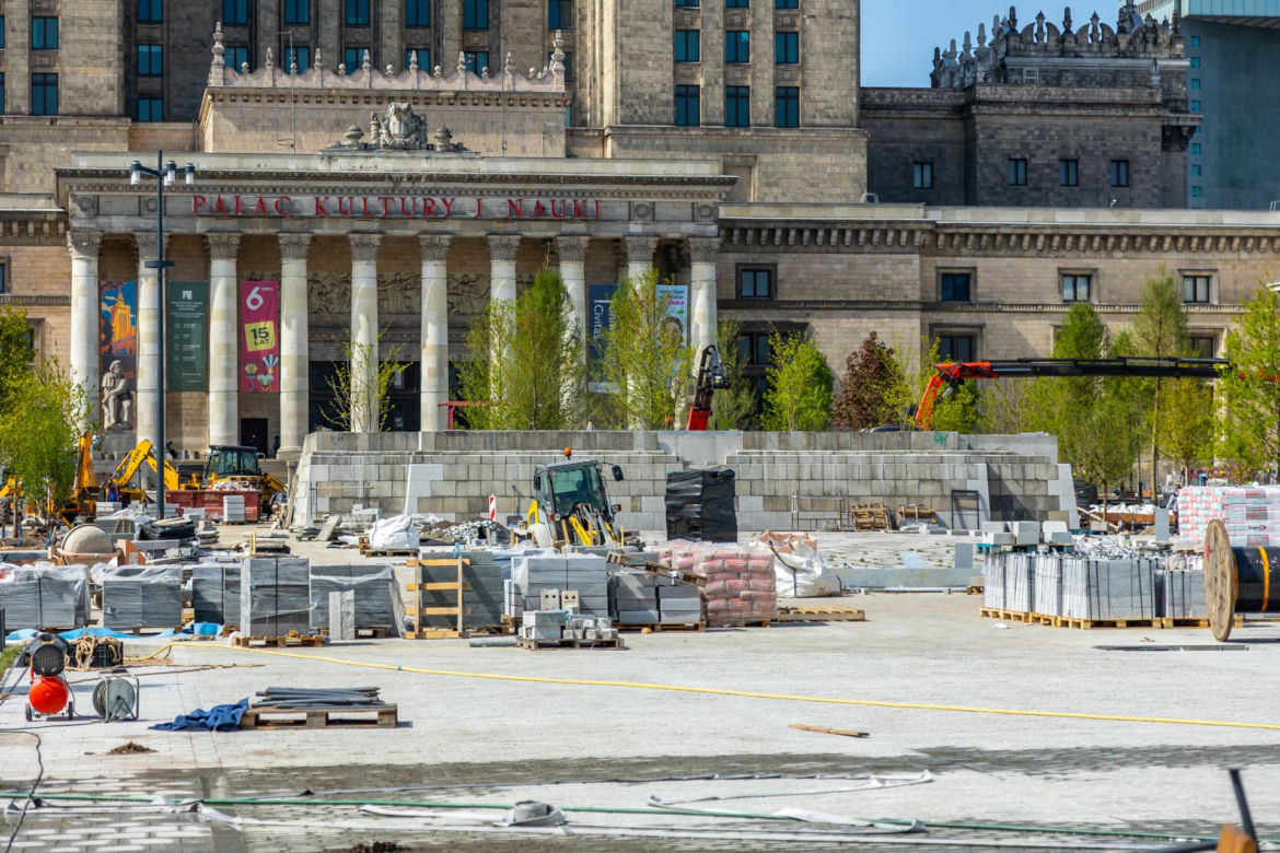 Plac Centralny w Warszawie pod koniec budowy