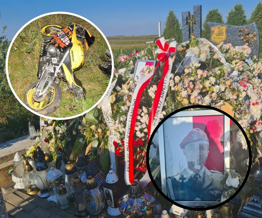 Krystian zginął na motocyklu w Wietlinie. Jego grób tonie w morzu kwiatów[ZDJĘCIA]