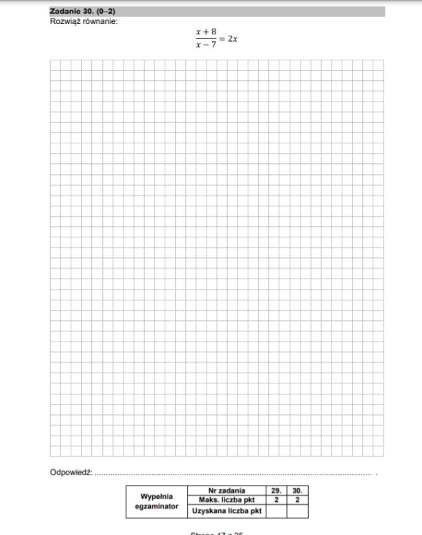 Matura poprawkowa z matematyki 2021 - zadanie otwarte 30 (2 punkty)