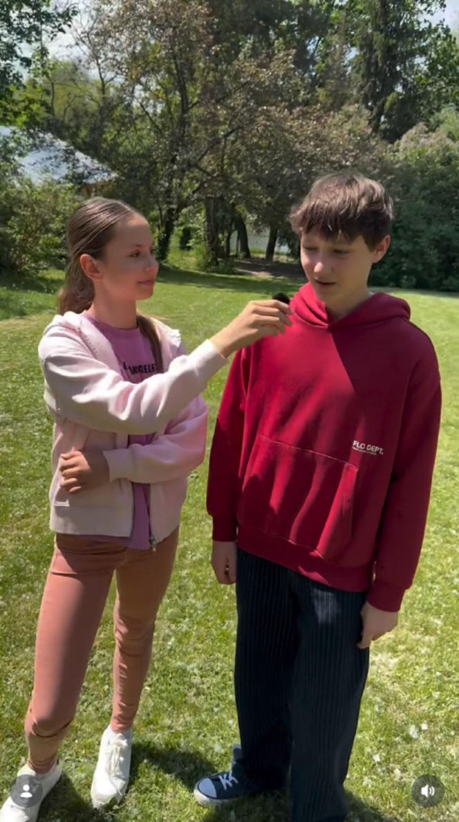 M jak miłość nowy sezon na planie. Franek (Jarosław Śmigielski), Hania (Wiktoria Basik)