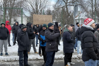 Protest przeciw Stefie Czystego Transportu w Krakowie