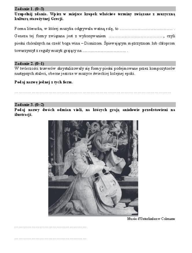 Historia muzyki matura