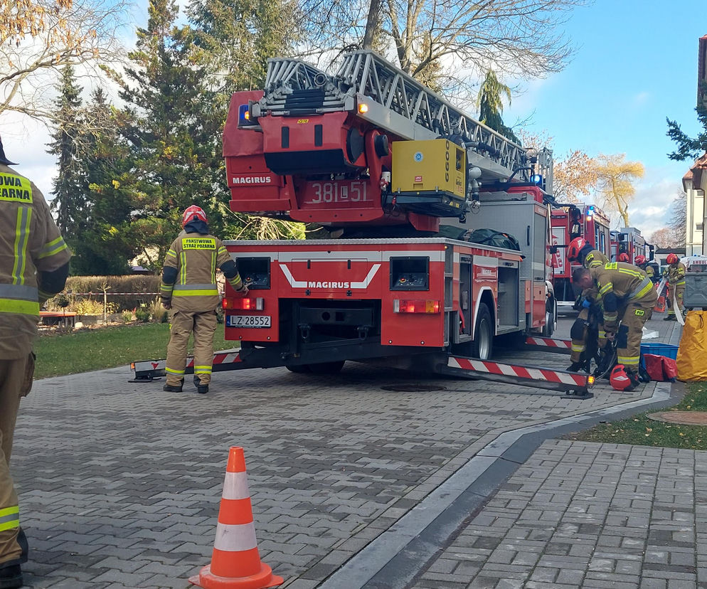 Próbna ewakuacja w zamojskim rolniczaku