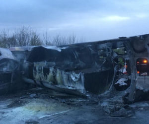 WYPADEK:  Tragedia na krajowej 77-ce! Spłonęła cysterna!