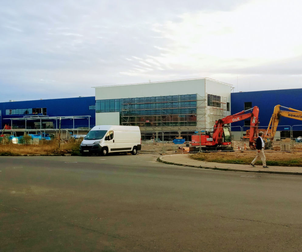 Budowa sklepu IKEA w Szczecinie - sierpień 2020