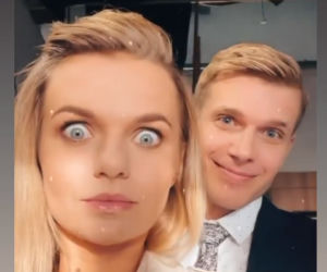 Na dobre i na złe. Agata (Emilia Komarnicka-Klynstra), Maks Beger (Tomasz Ciachorowski)