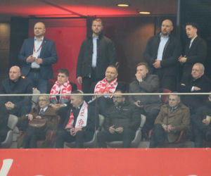 Karol Nawrocki i Przemysław Czarnek na mecze Polska - Albania