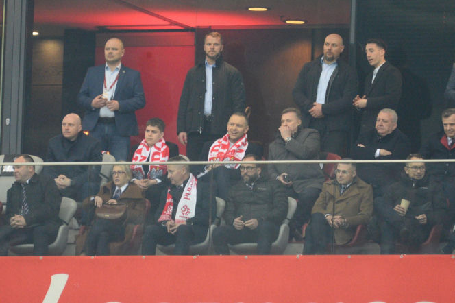 Karol Nawrocki i Przemysław Czarnek na mecze Polska - Albania