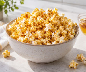 Popcorn miodowo-musztardowy. Słodki, słony i lekko pikantny – znika szybciej niż chipsy