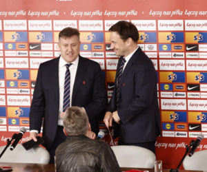 Cezary Kulesza i sekretarz Łukasz Wachowski ogłosili nowego sponsora PZPN