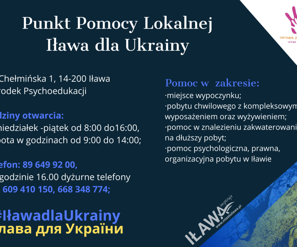 Pomoc Ukraińcom w Iławie. Niezbędnik od władz miasta