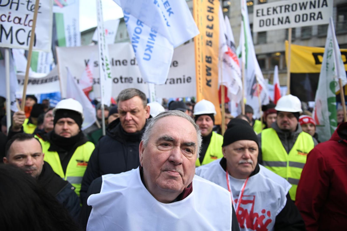 Protest górników w Warszawie