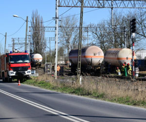 Akcja przepompowywania amoniaku z wykolejonej cysterny