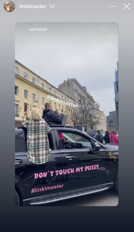 Marta Linkiewicz przyjechała na STRAJK KOBIET luksusowym Mercedesem GLE