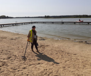 Sprzątanie dna i brzegów siedleckiego zalewu Muchawka - wrzesień 2020 r.