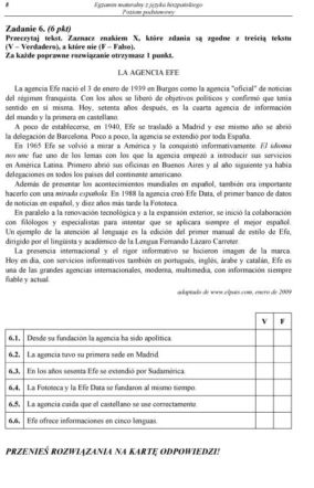 Matura 2012 hiszpański podstawowy 