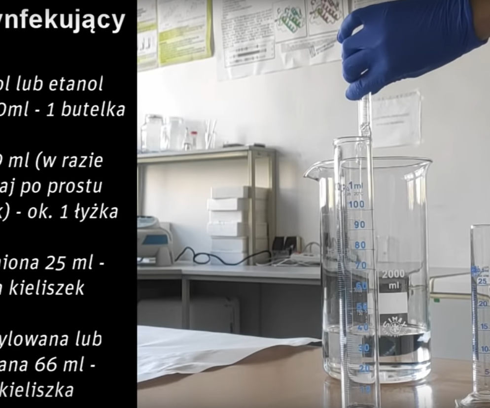 Domowy płyn do dezynfekcji: Studenci Politechniki Rzeszowskiej pokazali jak go zrobić 
