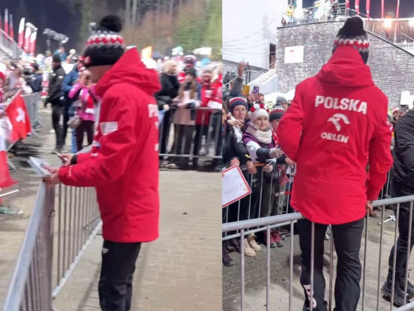 Kamil Stoch szarpał się z barierkami w jednym celu. Piękny obrazek na PŚ w Wiśle