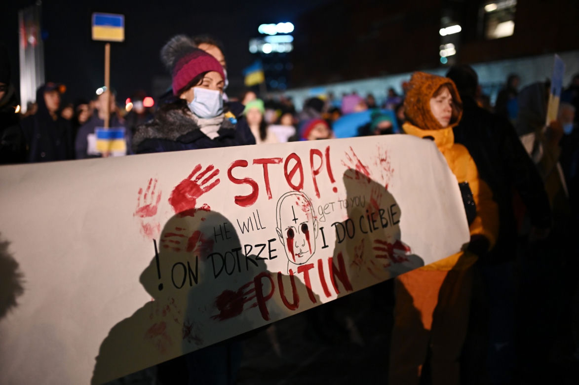 Solidarni z Ukrainą. Wielki wiec w Gdańsku