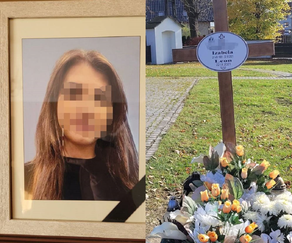 Grób zmarłej w szpitalu w Pszczynie Izy i jej nienarodzonego synka