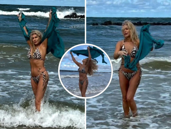Szał na plaży nad Bałtykiem. Ewa z Sanatorium miłości zrzuciła ubrania. Co za figura w bikini! 