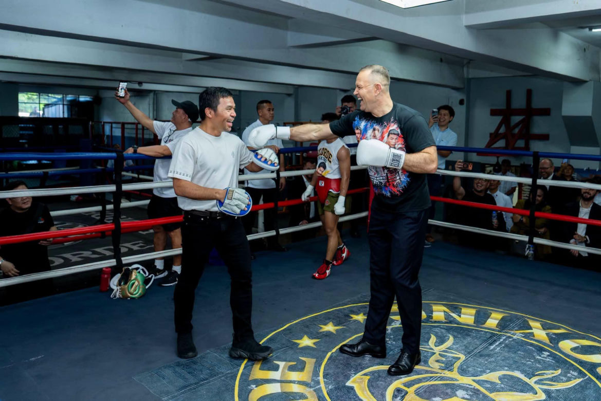 Karol Nawrocki i Manny Pacquiao