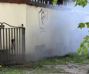 Pożar garażu podziemnego