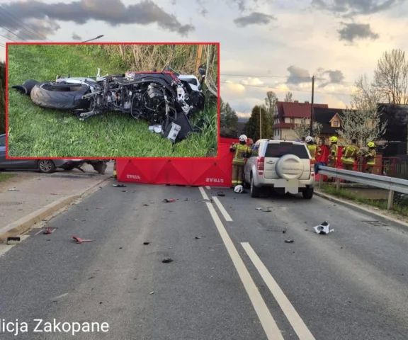 Tragedia na Podhalu. Motocyklista zderzył się z autem osobowym
