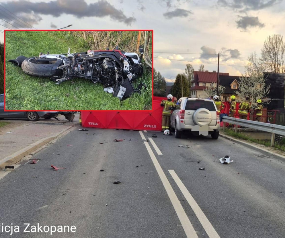 Tragedia na Podhalu. Motocyklista zderzył się z autem osobowym