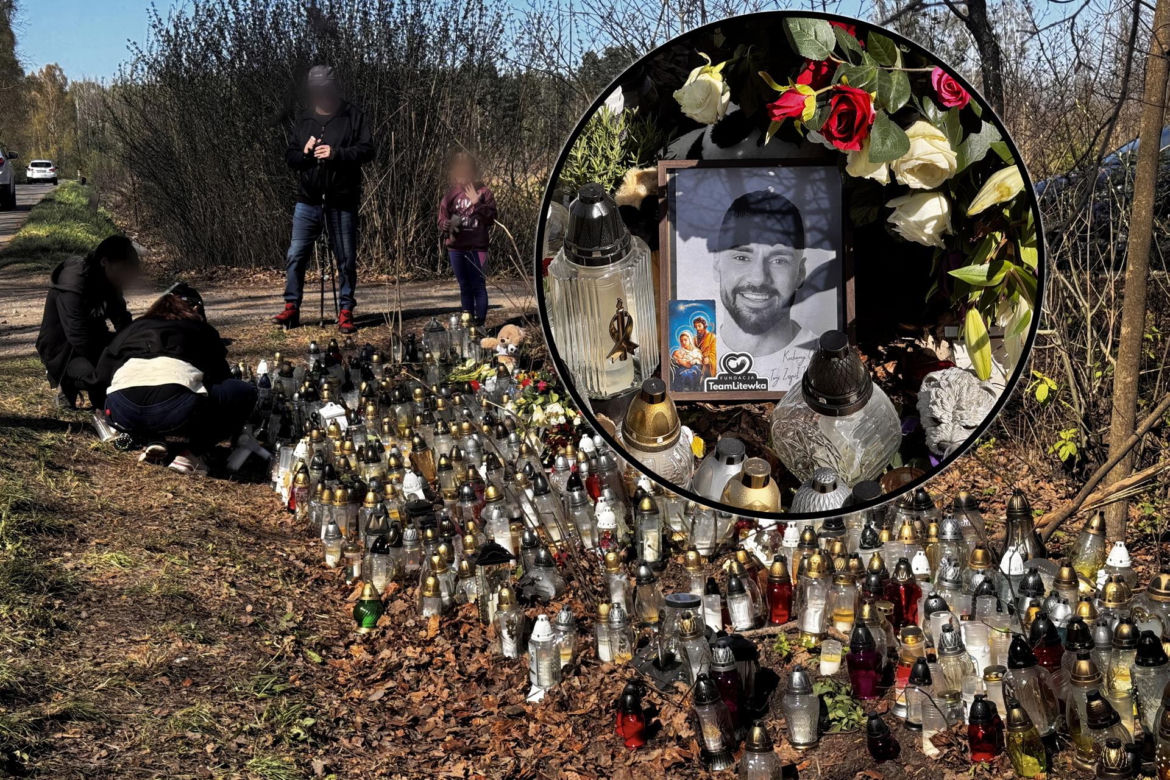 Morze zniczy w miejscu wypadku posła Łukasza Litewki